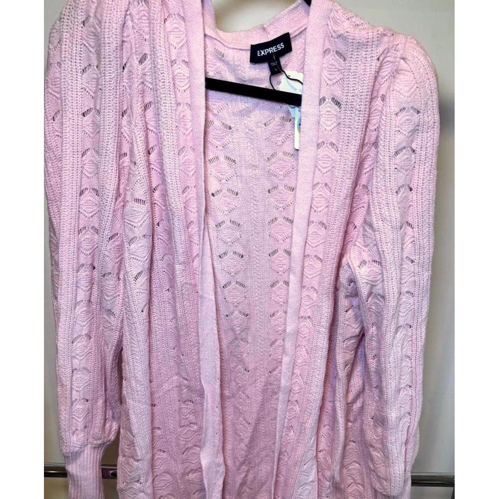 Express Chunky Knit Cardigan - Light Pink